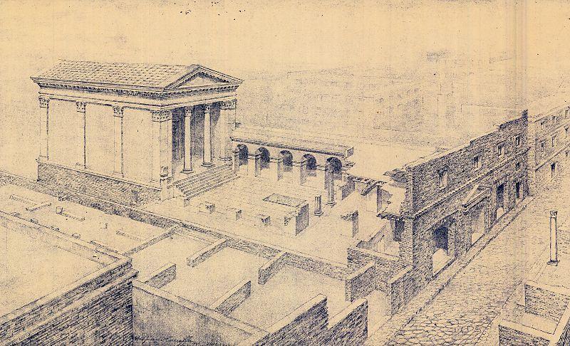 Tempio dei Fabri Navales - ricostruzione prospettica
